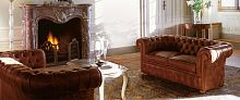 Semicircular sofa ROYALChesterfieldleatherred
