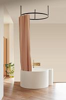 Brown shower curtain plainfabric