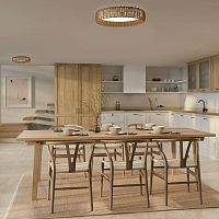 Contemporary ceiling light KILIMANJARO roundacrylicrattan