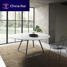 Contemporary table woodenmetal baserectangular