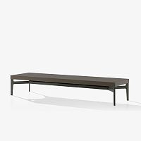 Contemporary bench CODElaminated woodlacquered woodpainted aluminum