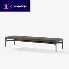Contemporary bench CODElaminated woodlacquered woodpainted aluminum