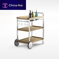 Home service trolley BIBIgardenteakstainless steel