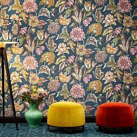 Contemporary stool ZIMMER + ROHDE : BALLwooden baseupholsteredblue