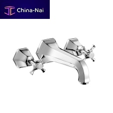Double-handle bathtub mixer tap 36 790 583wall-mountedchromed metalnickel
