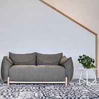 Contemporary sofa Brosfabricleathergray