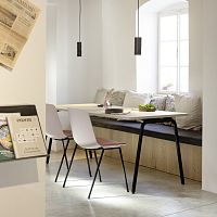 Contemporary table P.F.Swoodenmetal baserectangular