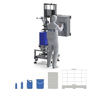 Semi-automatic filling machine FLEXEO-S2 Atexbottlemulti-containerpail