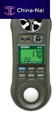 Multi-function meter: temperature, air velocity, relative humidity and light meter 45170