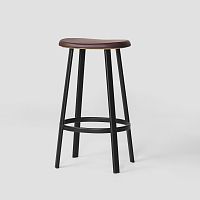Contemporary bar stool ANNOleatheroakpowder-coated steel base