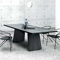Contemporary dining table WEDGEoaksolid woodaluminum
