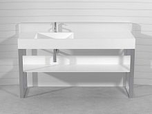 Free-standing washbasin cabinet SQUARE CONSOLEstainless steelPietraluce®contemporary