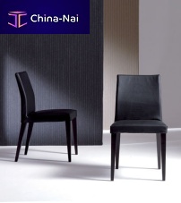 Contemporary chair PLANOindoorwoodenleather