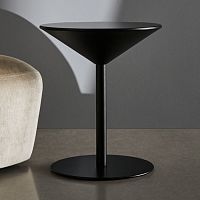Contemporary side table Fizzwoodenquartzitewooden base