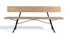 Traditional bench KAMPENWANDwoodenwith backrest
