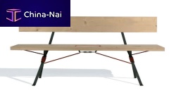 Traditional bench KAMPENWANDwoodenwith backrest