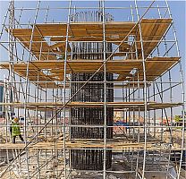 Fixed scaffolding SCAFFSHORE 60facadefor wind turbinemodular