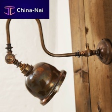 Vintage wall light APIA indoorbrassswing-arm