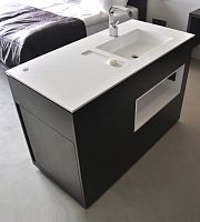 Free-standing washbasin cabinet BASIN ISLANDwoodencontemporary