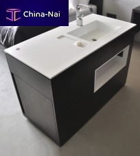 Free-standing washbasin cabinet BASIN ISLANDwoodencontemporary