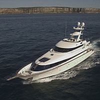 Sport-fishing luxury super-yacht Mea Culparaised pilothouseflybridgecomposite