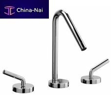 Double-handle washbasin mixer tap 81..214countertopchromed metalbathroom