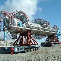 Modular self-propelled trailer more than 6 axlesflatbedfor heavy loads