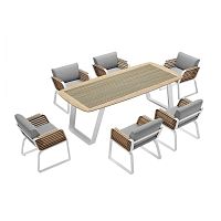 Contemporary dining table WINGwoodenmetal baserectangular