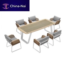 Contemporary dining table WINGwoodenmetal baserectangular