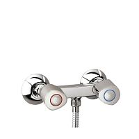 Double-handle shower mixer tap 7004SE4for bathtubwall-mountedchrome-plated brass