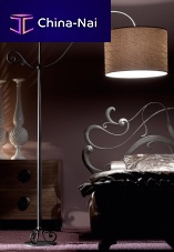 Floor lamp ESTER-ROLLironwrought ironfabric