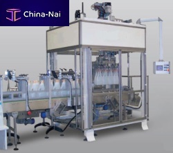 Horizontal case packer for bottlescartonPLC-controlled