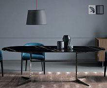Contemporary dining table Blakeoaklacquered MDFmarble