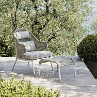 Contemporary armchair Agavefabricaluminumrope