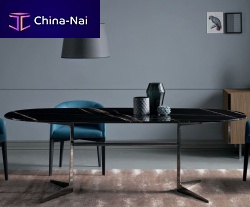 Contemporary dining table Blakeoaklacquered MDFmarble