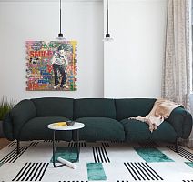 Contemporary sofa ZA:ZAfabricblackgreen