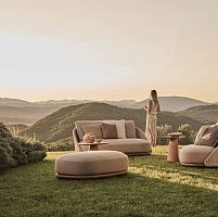 Contemporary pouf ELIOteakfabricother shapes