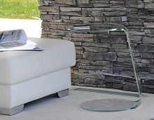 Contemporary side table PISA : TVL057tempered glassroundhome