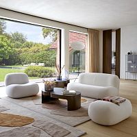 Contemporary sofa PUKKAfabricwhiteblue