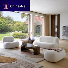 Contemporary sofa PUKKAfabricwhiteblue