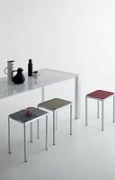 Contemporary side table DOMINOlacquered glassrectangularhome