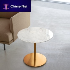 Contemporary side table JOKERwoodenmarblemetal base