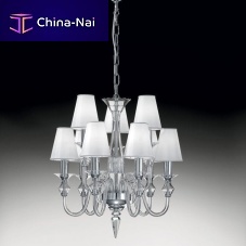 Classic chandelier 2400glasschromed metalsilk