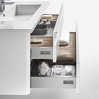 Wall-mounted washbasin cabinet BARCELONA 2 solid woodwalnutcontemporary