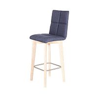 Contemporary bar stool MANONwooden baseupholsteredblue