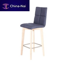 Contemporary bar stool MANONwooden baseupholsteredblue