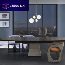 Contemporary table TA69K CENTURY woodenmarblewooden base