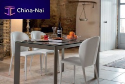 Contemporary dining table T48 SPRINTglassmetalrectangular