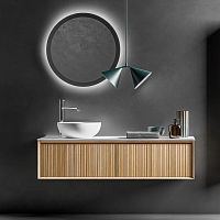 Wall-hung washbasin cabinet IKSoaksolid woodwalnut