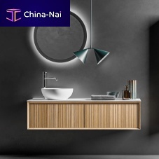 Wall-hung washbasin cabinet IKSoaksolid woodwalnut